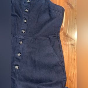 Fitted Black Denim Jumpsuit
